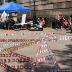 Tim Saunders’ large-scale installation of donated tinned food